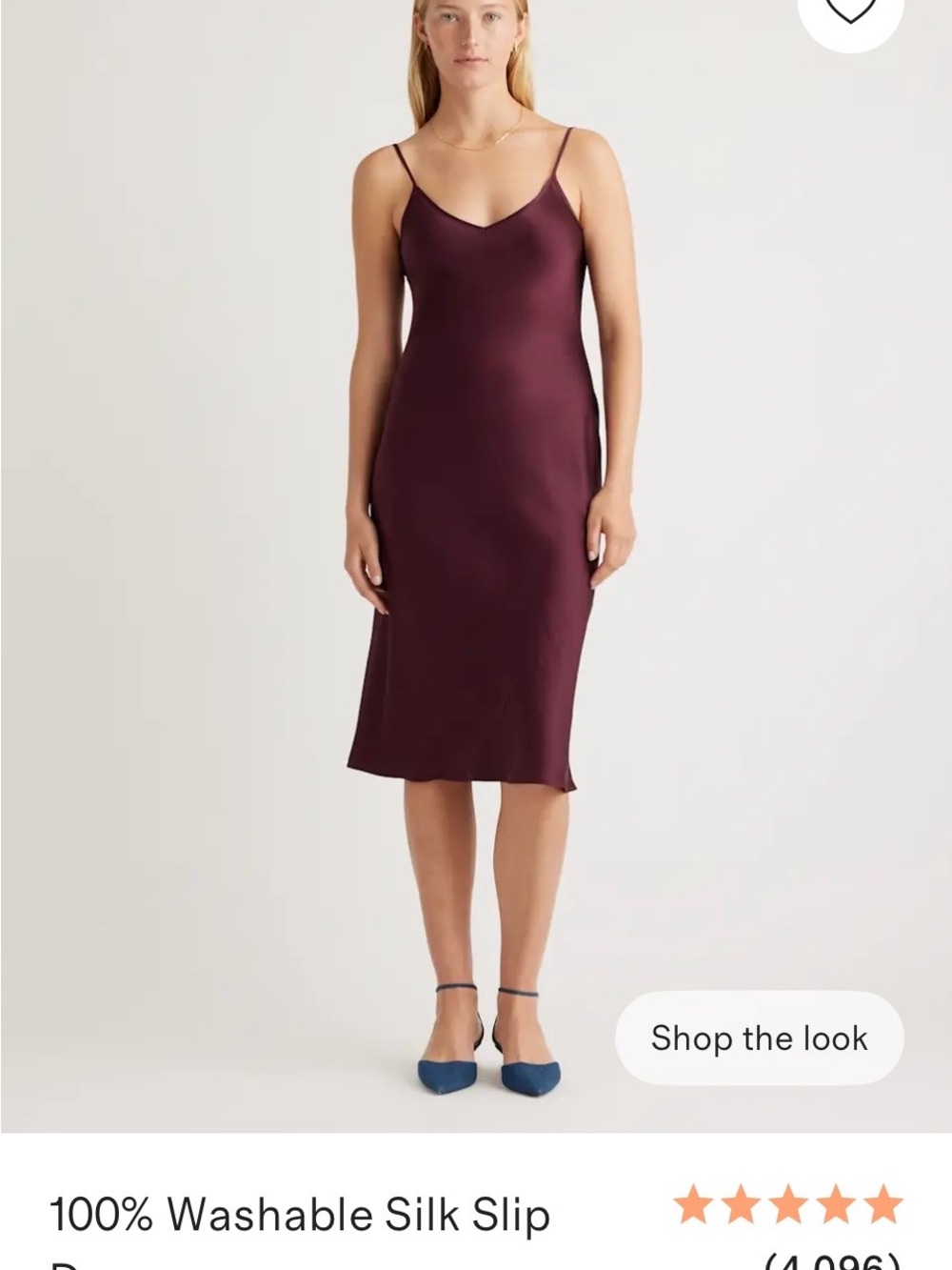 Quince Burgundy Silk Slip Midi Dress